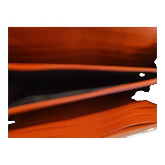 Gucci Coated Canvas Monogram Long Wallet with Pink Bow and Orange Interior EUC - Picture 7 of 12